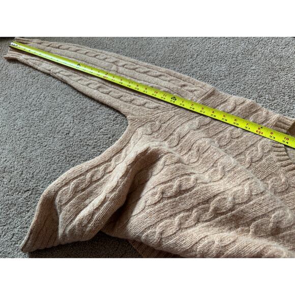 Thane Cable Knit Sweater Shetland Wool Tan Preppy Retro Grandpa Old Money - Picture 5 of 7